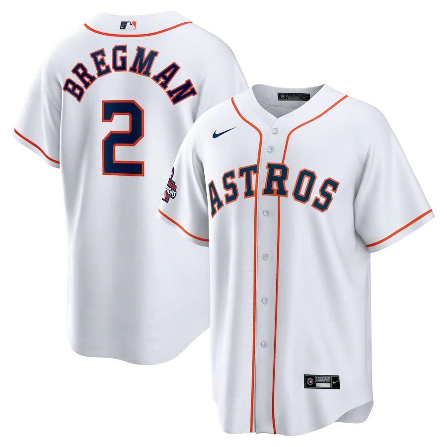 Men Houston Astros 2 Alex Bregman Nike White 2022 World Series Champions Home Replica MLB Jersey